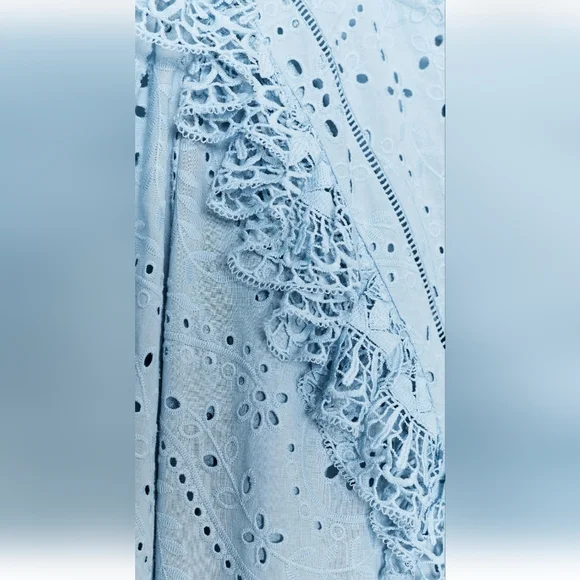 Zara PERFORATED EMBROIDERY SHIRT(S) - Picture 8 of 8